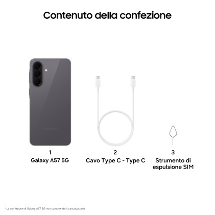 Samsung Smartphone A57 5G Ds Sm-A576B 8+128 Ita Grey