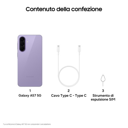 Samsung Smartphone A57 5G Ds Sm-A576B 8+128 Ita Awesome Lilac