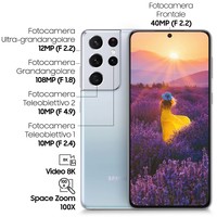 Sm Samsung Galaxy S21 Ultra 5G Silv Er 6,8" 12+256Gb Ds Ita