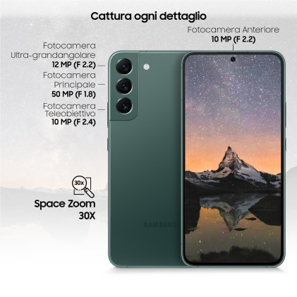 Sm Samsung Galaxy S22+ 5G Green 6,6" 8+256Gb Ds Ita