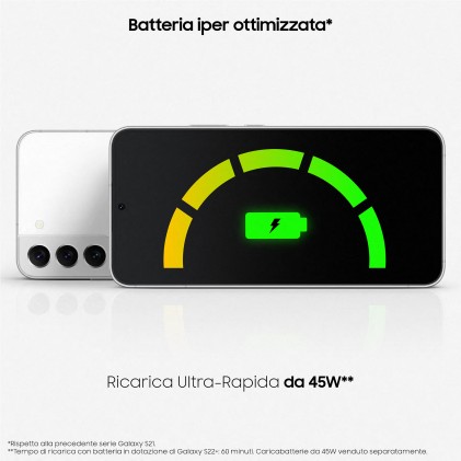 Sm Samsung Galaxy S22+ 5G White 6,6" 8+128Gb Ds Ita