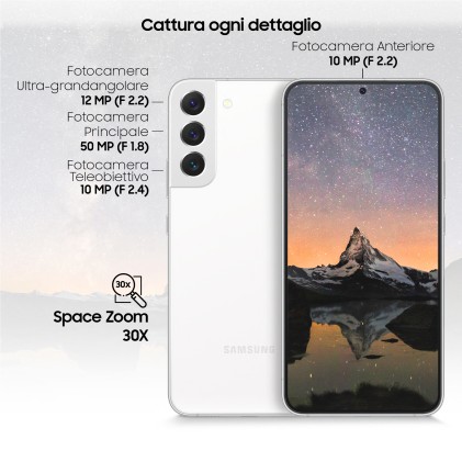 Sm Samsung Galaxy S22+ 5G White 6,6" 8+128Gb Ds Ita