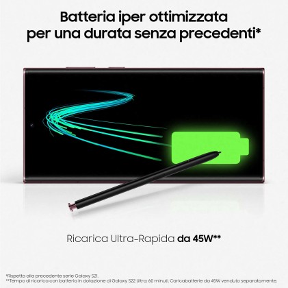 Sm Samsung Galaxy S22 Ultra 5G Blac K 6,8" 12+512Gb Ds Ita