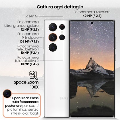 Sm Samsung Galaxy S22 Ultra 5G Whit E 6,8" 12+256Gb Ds Ita