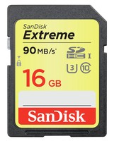 SANDISK Extreme 16GB SDHC UHS-I U3 Card Class10 90MB/s