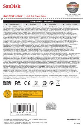 SanDisk Ultra unità flash USB 64 GB USB tipo A 3.2 Gen 1 (3.1 Gen 1) Nero