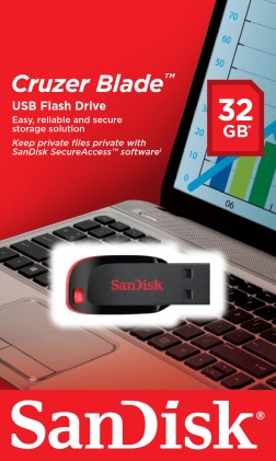 SanDisk Cruzer Blade unità flash USB 32 GB USB tipo A 2.0 Nero, Rosso