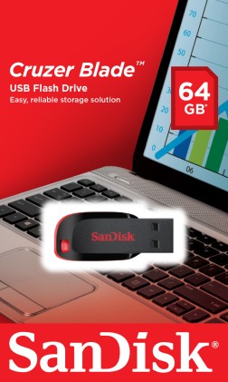 SanDisk Cruzer Blade unit&agrave; flash USB 64 GB USB tipo A 2.0 Nero, Rosso