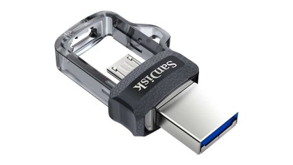 SanDisk Ultra Dual m3.0 unità flash USB 128 GB USB Type-A / Micro-USB 3.2 Gen 1 (3.1 Gen 1) Nero, Argento, Trasparente