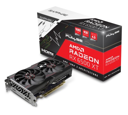 Sapphire Vga Radeon Rx 6500 Xt, Pulse Rx 6500 Xt Gaming Oc 4Gb Gddr6 Hdmi / Dp