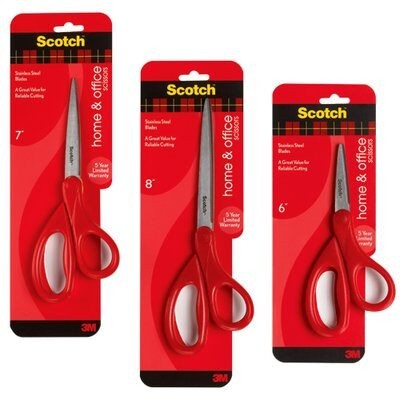 Scotch 1407 forbici da cancelleria Universale Taglio a zig zag Rosso, Acciaio inox