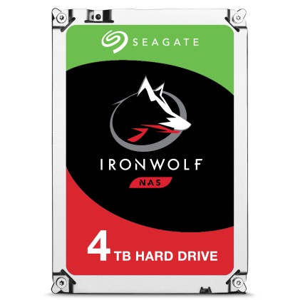 SEAGATE NAS HDD 4TB IronWolf 5900rpm 6Gb/s SATA 64MB cache 3.5inch 24x7 CMR for NAS and RAID rackmount systemes BLK single pack