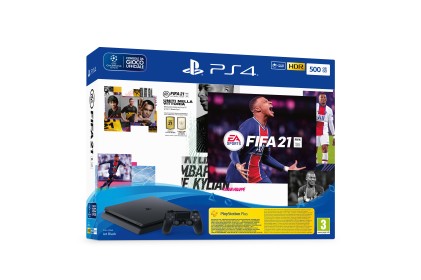 Sony Playstation Console 500Gb Slim Black + Fifa21 + Fut 21 Vch Ps4
