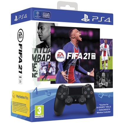 Dualshock 4 Black  V2 Ps4 Fifa21 Controller Pad Bundle Fifa2021