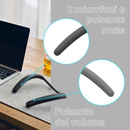 Cuffie Microfono Bluetooth Sony Speaker Wireless Indossabile Srs-Nb10B