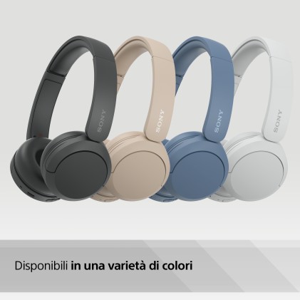 Sony Cuffie Bluetooth wireless WH-CH520 - Durata della batteria fino a 50 ore con ricarica rapida, stile on-ear - Bianco