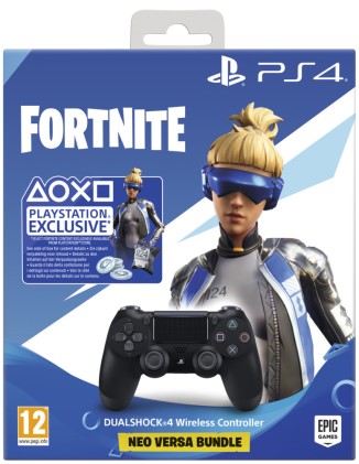 PS4 Dualshock 4 Jet Black +Fortnite VCH (2019)