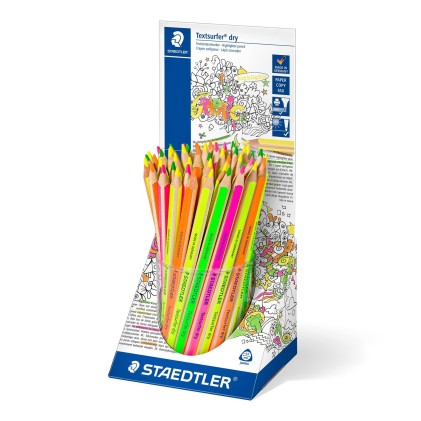Staedtler Textsurfer Dry 128 64 Espositore con 48 matite colorate - Design ergonomico - Colori assortiti