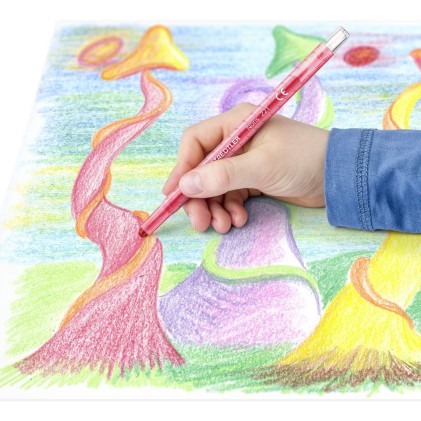 Confezione da 12 pastelli rotanti Staedtler Noris 221 - Diametro 6 mm - Resistenti alla rottura - Coloranti alimentari - Colori assortiti