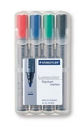 Staedtler 356 WP4 evidenziatore 4 pz Nero, Blu, Verde, Rosso