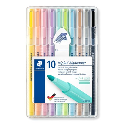 Staedtler 362 C evidenziatore 10 pz Tipo di punta Nero, Marrone, Azzurro, Grigio chiaro, Lime, Menta, Pesca, Rosa, Viola, Giallo