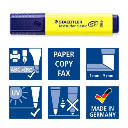 Staedtler Textsurfer classic 364 evidenziatore 4 pz Punta smussata Blu, Verde, Rosa, Giallo