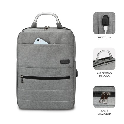 SUBBLIM MOCHILA ELITE AIR PADDING 15.6' GREY zaino Zaino casual Grigio Poliestere