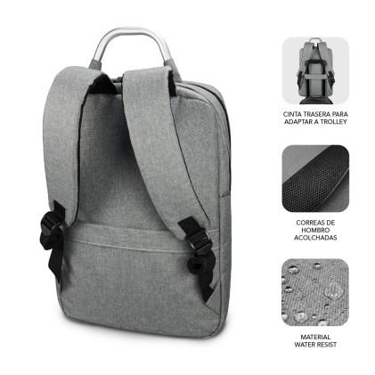 SUBBLIM MOCHILA ELITE AIR PADDING 15.6' GREY zaino Zaino casual Grigio Poliestere