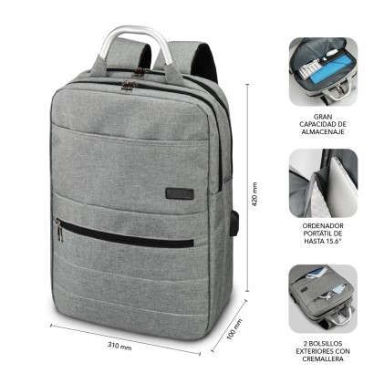 SUBBLIM MOCHILA ELITE AIR PADDING 15.6' GREY zaino Zaino casual Grigio Poliestere