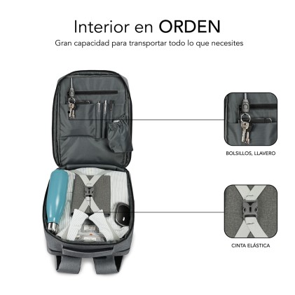 SUBBLIM MOCHILA TRAVELLER AIR PADDING 15.6' GREY zaino Zaino casual Grigio Poliestere
