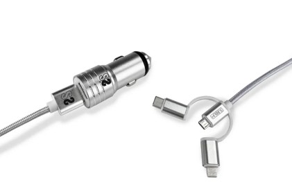 SUBBLIM SUB-CHG-4CC001 Caricabatterie per dispositivi mobili Universale Argento Accendisigari Ricarica rapida Auto