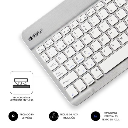 SUBBLIM TECLADO SMART BLUETOOTH SILVER Argento, Bianco QWERTY Spagnolo