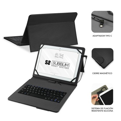 SUBBLIM SUB-KT1-USB001 tastiera per dispositivo mobile Nero Micro-USB QWERTY Spagnolo