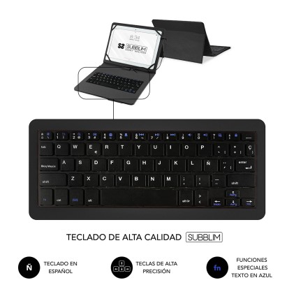 SUBBLIM SUB-KT1-USB001 tastiera per dispositivo mobile Nero Micro-USB QWERTY Spagnolo