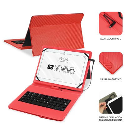 SUBBLIM SUB-KT1-USB002 tastiera per dispositivo mobile Rosso Micro-USB QWERTY Spagnolo