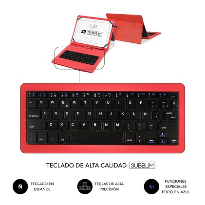SUBBLIM SUB-KT1-USB002 tastiera per dispositivo mobile Rosso Micro-USB QWERTY Spagnolo