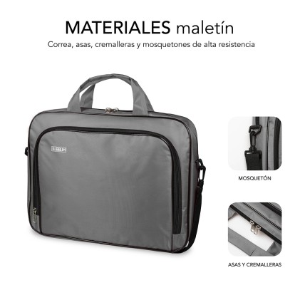 Subblim Estuche Oxford para portбtil - Medida: 410 mm - Resistente y acolchado - Gran capacidad de almacenamiento - Transporte seguro - Color Gris