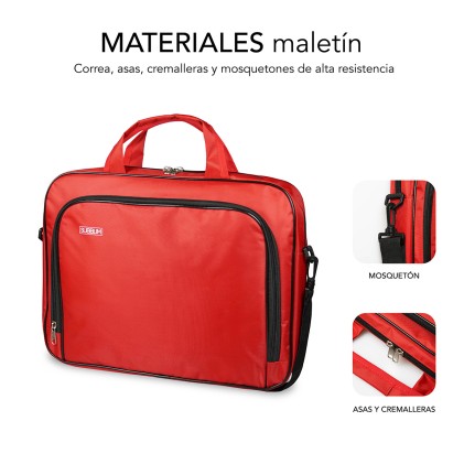 Subblim Estuche Oxford para portбtil - 410mm - Protecciуn reforzada - Gran capacidad de almacenamiento - Resistente al agua - Color Rojo