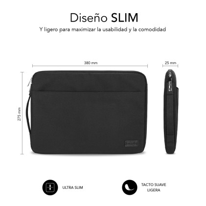 SUBBLIM SUB-LS-0PS0001 borsa per laptop 35,6 cm (14") Custodia a tasca Nero