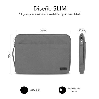 SUBBLIM SUB-LS-0PS0002 borsa per laptop 35,6 cm (14") Custodia a tasca Grigio