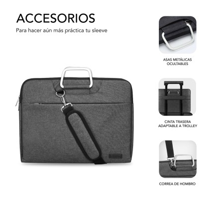 SUBBLIM SUB-LS-1BS0002 borsa per laptop 35,6 cm (14") Custodia a tasca Grigio