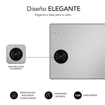 SUBBLIM SUB-MP-10WAL01 tappetino per mouse Alluminio, Nero