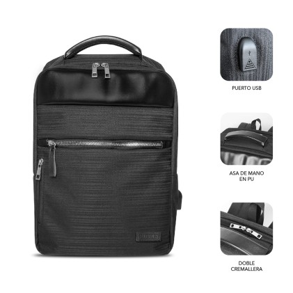 SUBBLIM MOCHILA BUSINESS V2 AP 16 NEGRO 40,6 cm (16") Zaino Nero