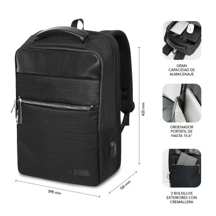 SUBBLIM MOCHILA BUSINESS V2 AP 16 NEGRO 40,6 cm (16") Zaino Nero