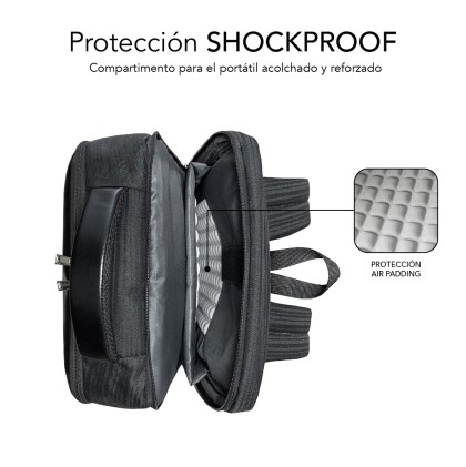 SUBBLIM MOCHILA BUSINESS V2 AP 16 NEGRO 40,6 cm (16") Zaino Nero
