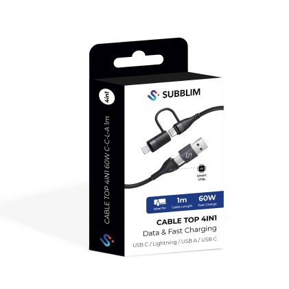 SUBBLIM SUBCAB-4IN101 cavo USB USB 2.0 1 m USB C Nero
