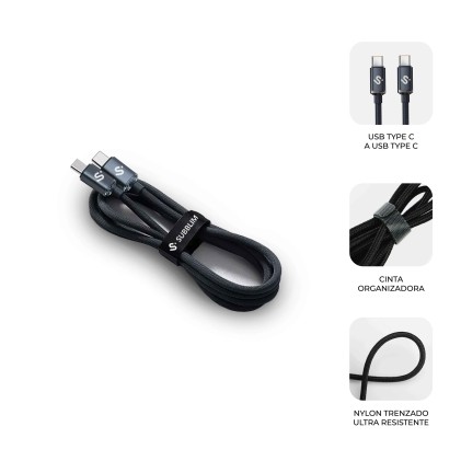 SUBBLIM SUBCAB-C06002 cavo USB USB 2.0 2 m USB C Nero