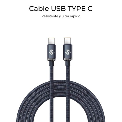 SUBBLIM SUBCAB-C06002 cavo USB USB 2.0 2 m USB C Nero