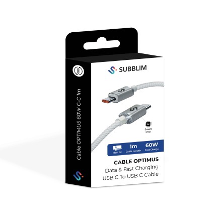SUBBLIM SUBCAB-C06010 cavo USB USB 2.0 1 m USB C Bianco