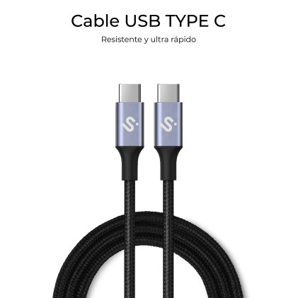 SUBBLIM SUBCAB-C10002 cavo USB USB 2.0 2 m USB C Nero
